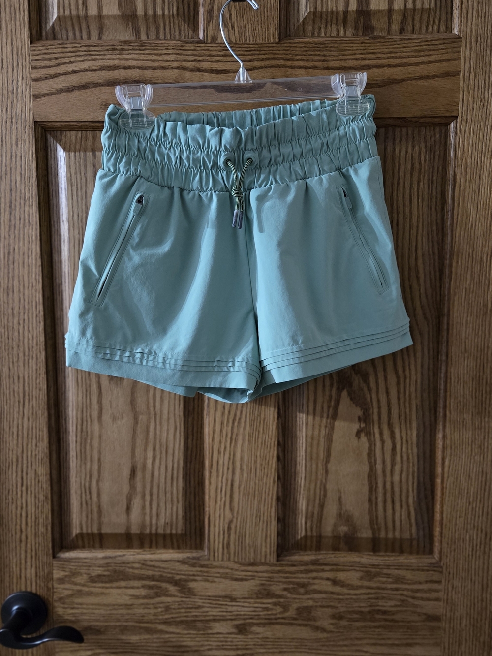 Athleta Seafoam Drawstring Athletic Shorts